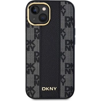 DKNY Калъф DKNY PU Leather Checkered Pattern MagSafe за iPhone 15, DKHMP15SPCPVSLK, Черен (DKHMP15SPCPVSLK)
