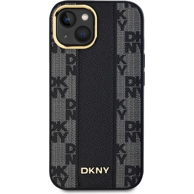 DKNY Калъф DKNY PU Leather Checkered Pattern MagSafe за iPhone 15, DKHMP15SPCPVSLK, Черен (DKHMP15SPCPVSLK)
