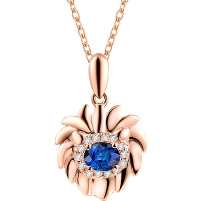 Eppi Zlatý prívesok v znamení Leva so zafírom a diamantmi Leo P34143