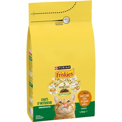 Friskies Indoor granule kuře krůta zelenina 3 x 1,5 kg