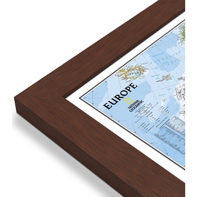 National Geographic Evropa - nástěnná mapa Classic 118 x 92 cm Varianta: mapa v dřevěném rámu, Provedení: Pegi višeň