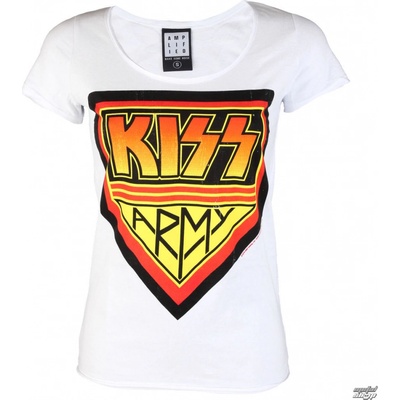 Tričko metal Amplified Kiss distressed army Čierna biela
