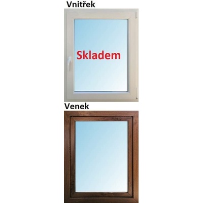Soft Plastové okno 80x100 cm zlatý dub/bílá otevíravé i sklopné pravé