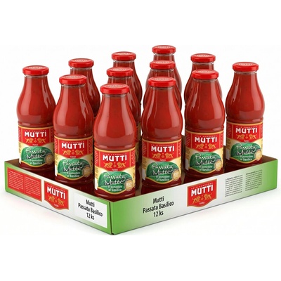 Mutti Passata di pomodoro al Basilico rajčatové pyré s bazalkou 12 x 700 g