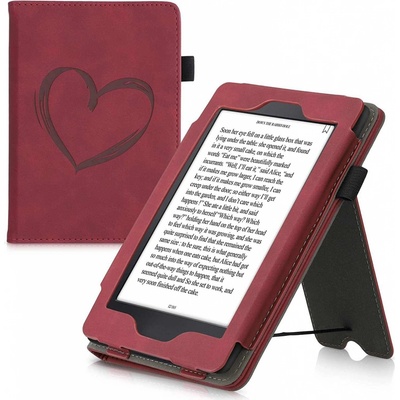 KW Mobile Nubuck Brushed Heart KW5567502 pre Amazon Kindle Paperwhite 1/2/3 Dark Red