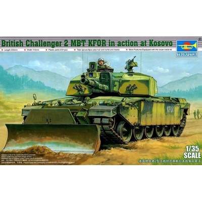 Trumpeter slepovací model British Challenger 2 MBT KFOR in action at Kosovo 1:35