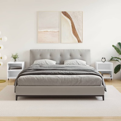 vidaXL Нощни шкафчета, 2 бр, бял гланц, 40x30x50 см, инженерно дърво (826769)