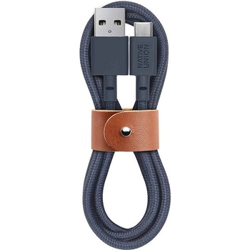 Native Union Belt Cable USB-A to USB-C - здрав плетен кабел за устройства с USB-C порт (син) (120 см)