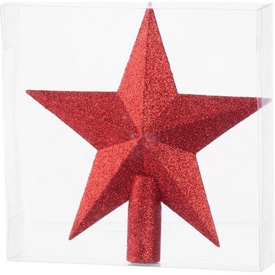 MagicHome OzdobaVianoce 1 ks 20 cm hviezda červená na vianočný stromček