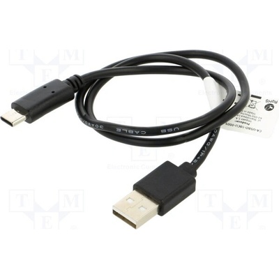 Lanberg CA-USBO-10CU-0005-BK USB 2.0, USB A vidlice, USB C vidlice, zlacený, 0,5m, černý