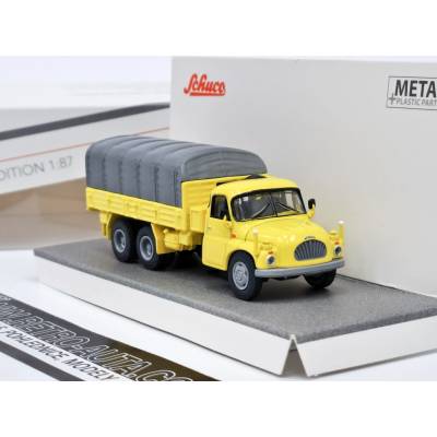 Schuco Tatra T138 Valník s plachtou žlutá/šedá 1:87