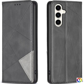 Samsung Galaxy S24 FE 5G Rhombus Texture Magnetic Wallet Кожен Калъф и Протектор