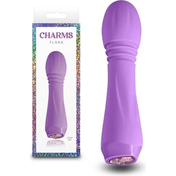 Image 1 of Вибратор и масажор, кристал в основата, 13, 4см. - Charms Flora Violet (NSTOYS1098)