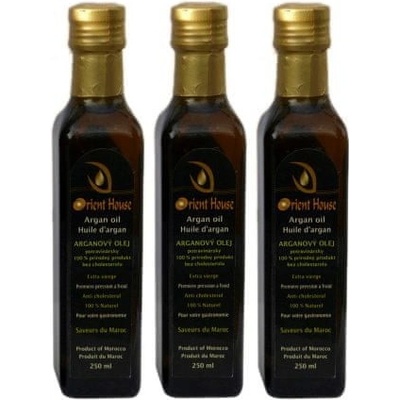 Orient House Arganový olej priamo z Maroka na vnútorné použitie 3 x 0,25 l