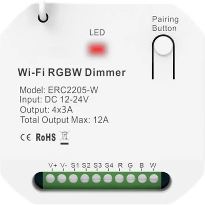 Ebelong WiFi + RF RGBW Контролер с Димер за LED Ленти 12-24V EBL - 56961