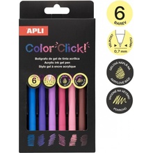 Apli sada akrylových gelových rollerů Color Click 6 ks early spring