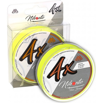 Mikado pletená šňůra nihonto fine braid 300m 0.20mm 16.6kg fluo žlutá 1 cívka