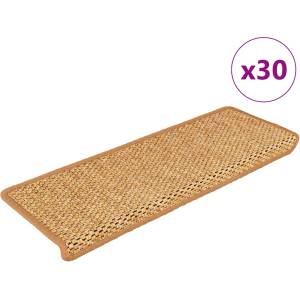 vidaXL Самозалепващи стелки за стълби вид сизал 30 бр 65x21x4 см (3365889)