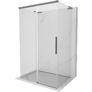 Mexen Rox-3S L Душ кабина с три стени, плъзгаща се, 155 x 120 см, прозрачна, gun metal - 8C2L-155-120-95-00-3S (8C2L-155-120-95-00-3S)