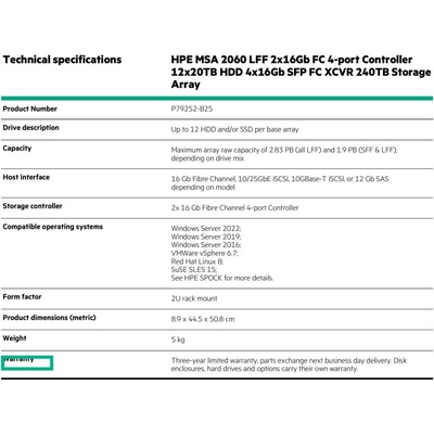 HP Enterprise MSA 2060 P79252-B25