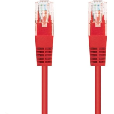 C-TECH CB-PP5-05R patch, Cat5e, UTP, 0,5m, červený