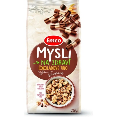 Emco Mysli na Zdraví Křupavé čokoládové trio 750 g