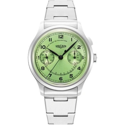 Vulcain Monopusher Green Steel Bracelet