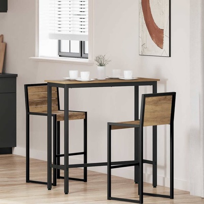 vidaXL Маса Дъб 100 x 40 x 100, 5 см Инженерна дървесина и стомана (873743)