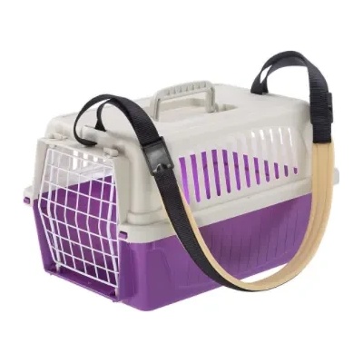 Ferplast ATLAS 5 - Транспортна клетка за мини породи кучета, 41, 5 - 28 - 24, 5 см. лилава/черна