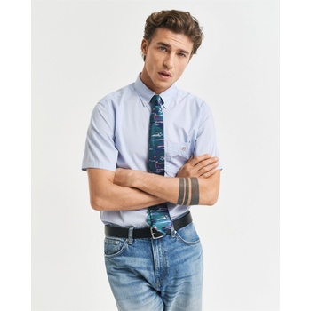 Image 1 of Gant Риза с къс ръкав Gant Regular Fit Classic Poplin Short Sleeve Shirt - Light Blue