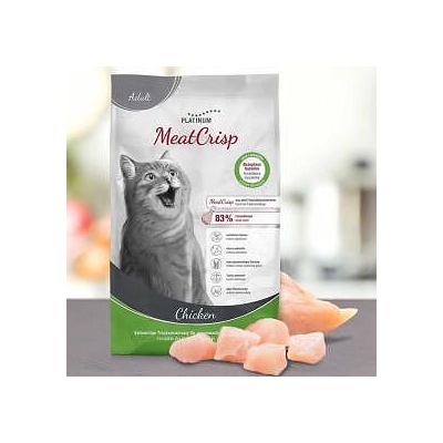 PLATINUM Пълноценна суха храна за котки Platinum MeatCrisp Adult Chicken с 83% Прясно пилешко месо, БЕЗ зърнени култури