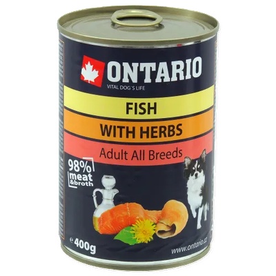 ONTARIO Can Mini MULTI FISH and Salmon Oil - консерва за куче с три вида риба и билки 400 гр, Чехия 214-2022