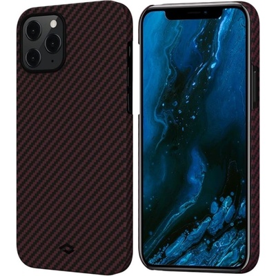 PITAKA MagEZ Aramid Fiber Case - кевларен кейс за iPhone 12 Pro (черен-червен)
