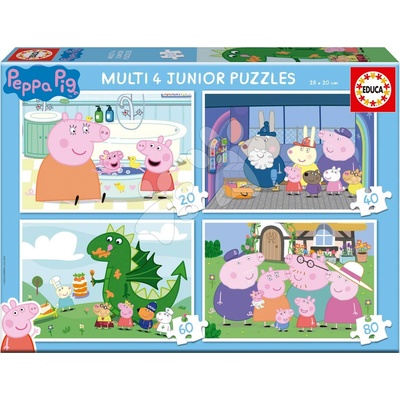 Educa Peppa Pig Multi 4 Junior progresívne 20-40-60-80 dielov