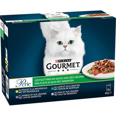 Gourmet Perle Gravy delight 24 x morka kačica jahňacie tuniak 85 g