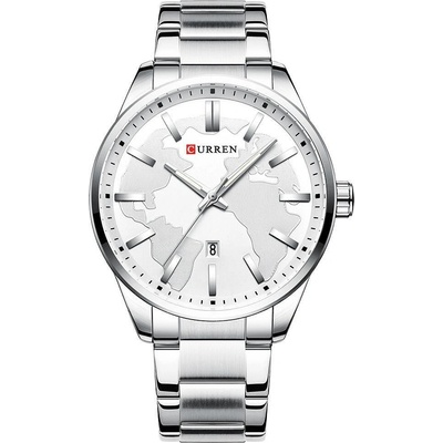 Curren Мъжки часовник Curren Continental, Неръждаема стомана, Сребрист / Бял (CURREN-8366-SILVER-WHITE)