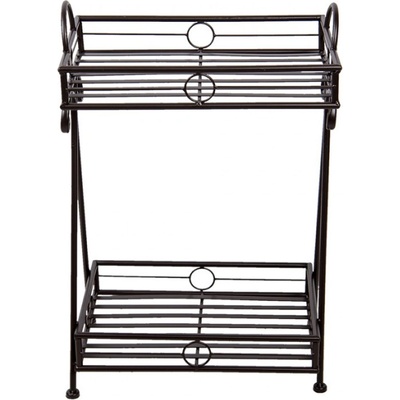Tmave hnedý kovový stolek Anglicized na kvetiny – 40x25x61 cm