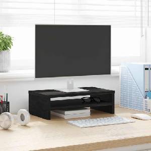 vidaXL Стойка за монитор, черен дъб, 42x24x13 см, инженерно дърво (862407)