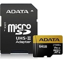Pamäťové karty ADATA microSDXC 64GB UHS-II U3 AUSDX64GUII3CL10-CA1