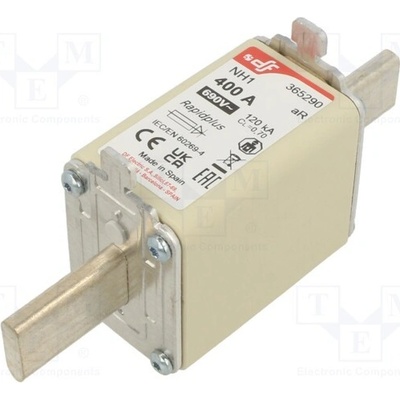 DF ELECTRIC 365290 Pojistka: tavná; 400A; 690VAC; 550VDC; aR; keramická; NH1