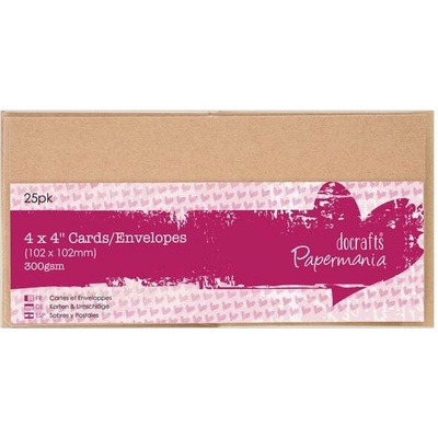 WEST DESIGN PRODUCTS LIMITED Přání a obálky 10x10cm 25ks kraft 300g/m