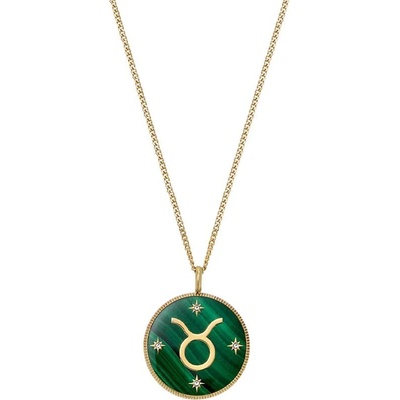 Fossil Дамско колие зодия Телец с малахит Fossil JF04839710 (JF04839710)