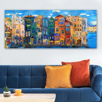 ASIR Nástěnný obraz DOMY 120 x 50 cm
