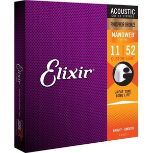 Elixir 16027 Nanoweb 11-52 Струни за акустична китара (16027)