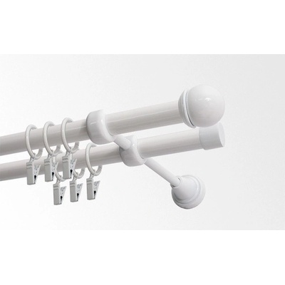 GARNÝŽE-HEBR Garnýž Todi bílá dvojitá 340 cm – Zboží Mobilmania