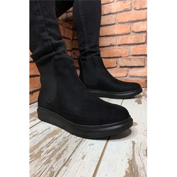 Riccon Мъжки боти от велур 0012m04 - Черни #325003 (325003_Черно)