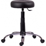 Antares Табуретка Antares HOCKER CR, до 100кг, изкуствена кожа, газов механизъм, хромирана база, черна