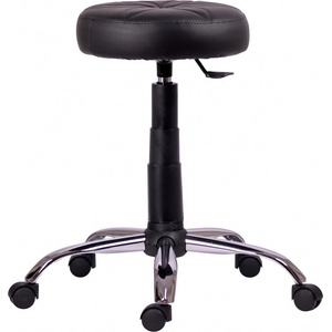 Antares Табуретка Antares HOCKER CR, до 100кг, изкуствена кожа, газов механизъм, хромирана база, черна