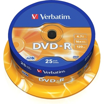 Verbatim DVD-R AZO 4.7GB 16X MATT SILVER SURFACE (25 PACK) (43522)