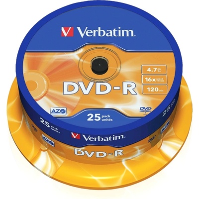 Verbatim DVD-R AZO 4.7GB 16X MATT SILVER SURFACE (25 PACK) (43522)